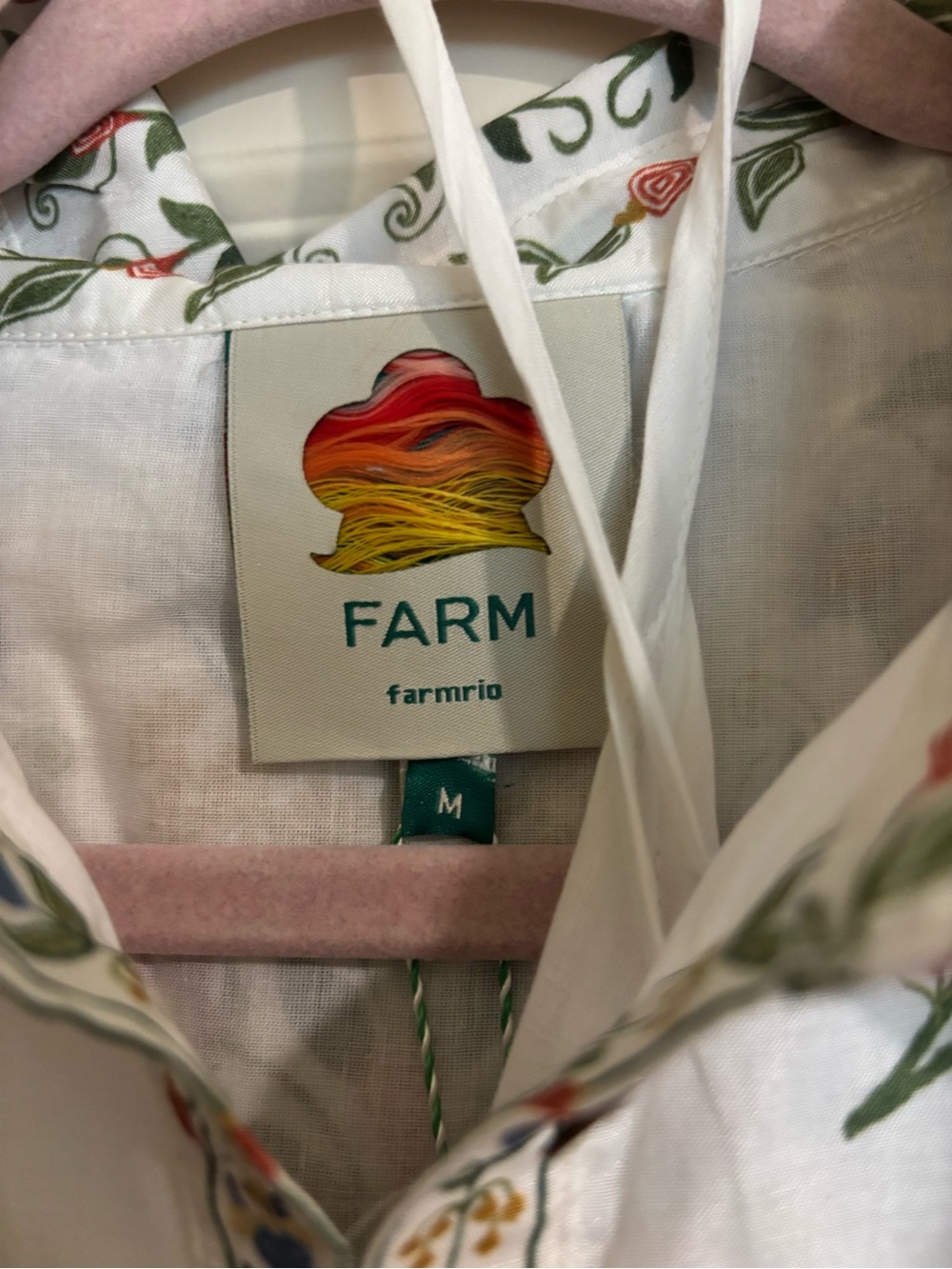 farm rio stitched garden mini dress in off white - Picture 4 of 5